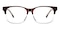 Merle Brown/Crystal Rectangle Acetate Eyeglasses