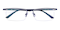 Mick Blue Rectangle Metal Eyeglasses