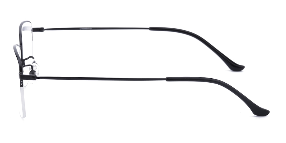 Michell Black Rectangle Titanium Eyeglasses