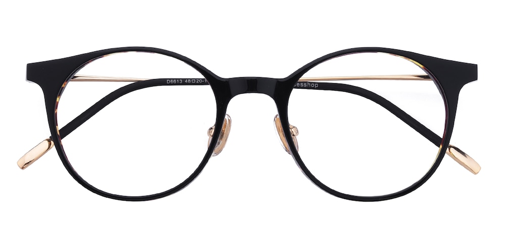 Denis Black Rectangle Acetate Eyeglasses