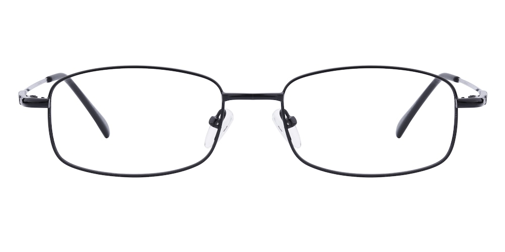 Omar Black Rectangle Metal Eyeglasses