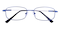 Omar Blue Rectangle Metal Eyeglasses