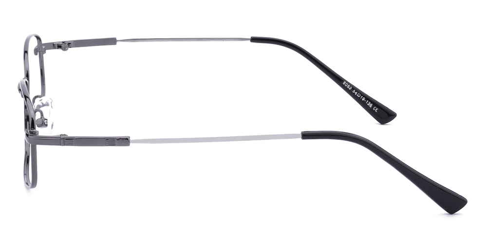 Omar Gunmetal Rectangle Metal Eyeglasses