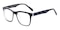 Osmond Black/Crystal Square Plastic Eyeglasses