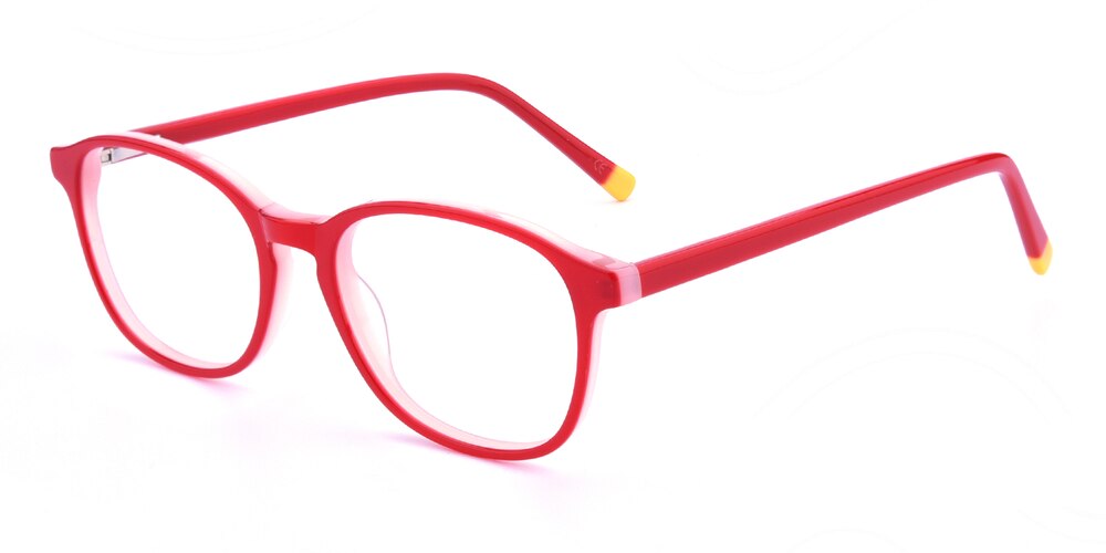 Rod Red Rectangle Acetate Eyeglasses