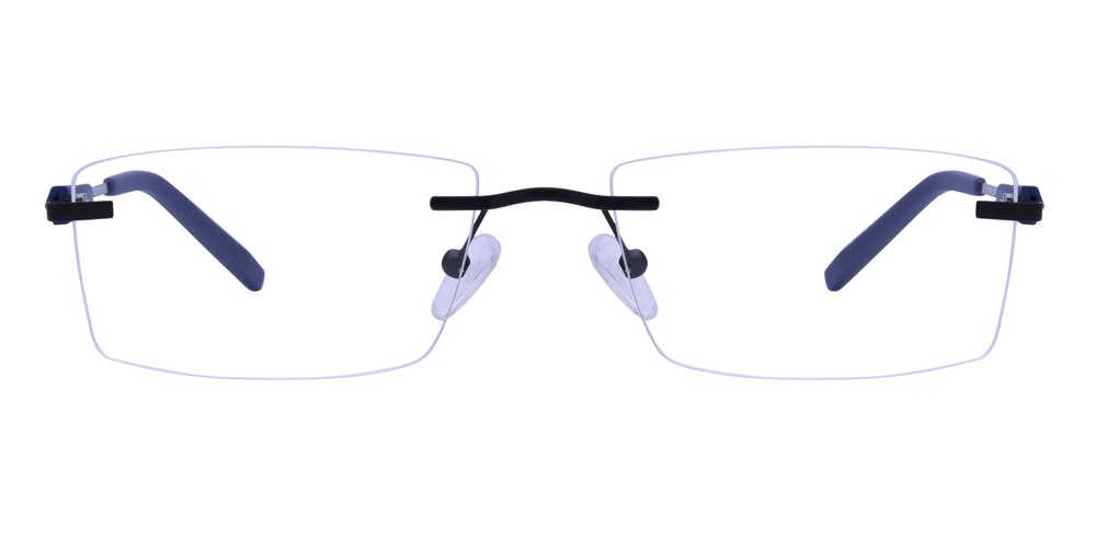 Quennel Blue Rectangle Metal Eyeglasses