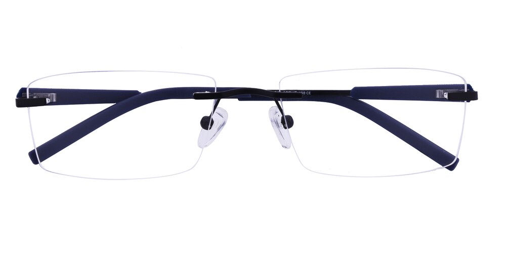 Quennel Blue Rectangle Metal Eyeglasses