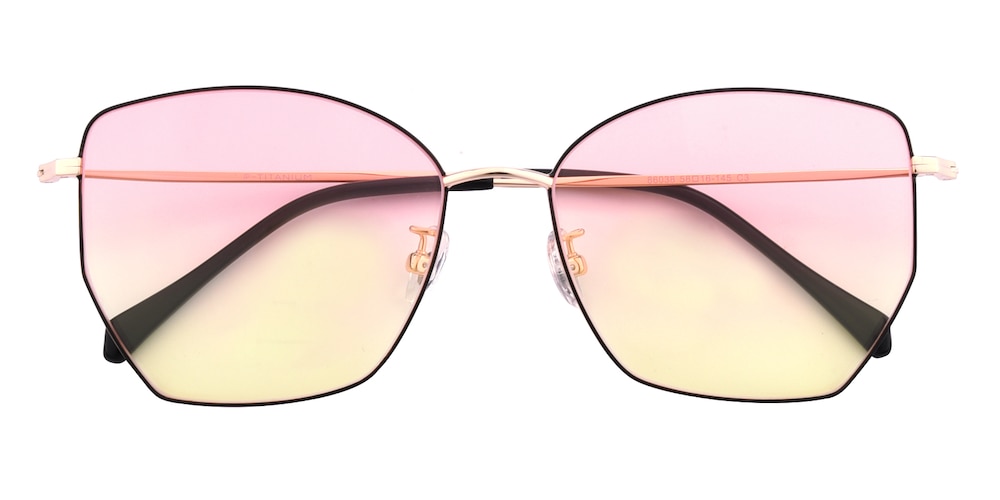 Quinn Black/Golden Polygon Titanium Sunglasses