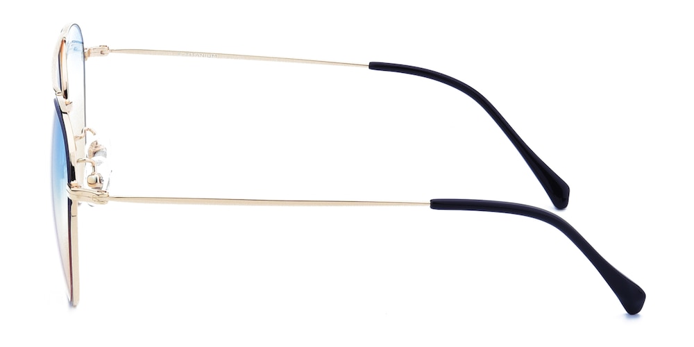 Ralap Black/Golden Aviator Titanium Sunglasses