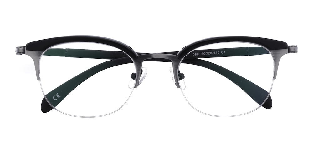 Ronald Black Classic Wayframe Metal Eyeglasses