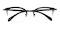 Ronald Black Classic Wayframe Metal Eyeglasses