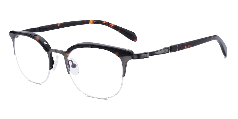 Ronald Tortoise Classic Wayframe Metal Eyeglasses