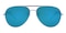 Sid Silver/Blue mirror-coating Aviator Metal Sunglasses