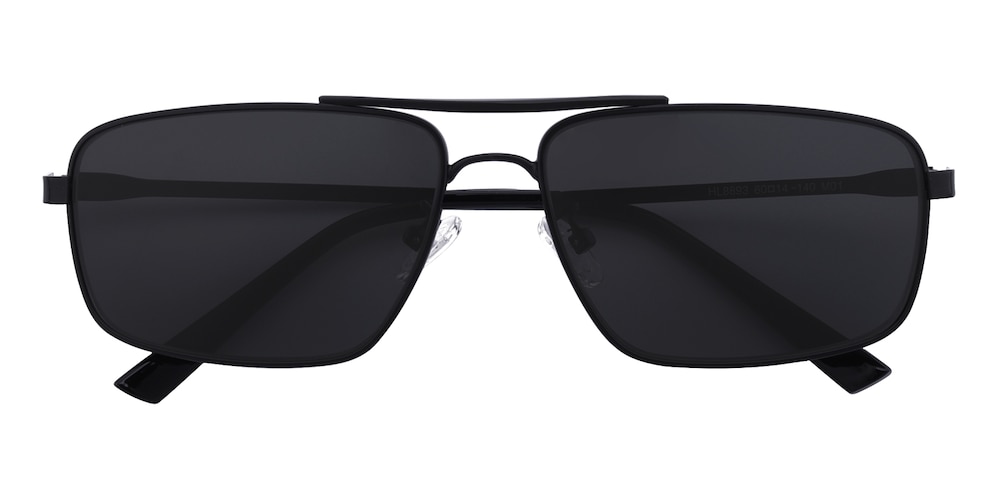 Silvester Black Aviator Metal Sunglasses
