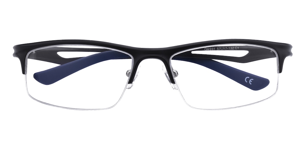 Samuel Sporty Black Aluminum Eyeglasses