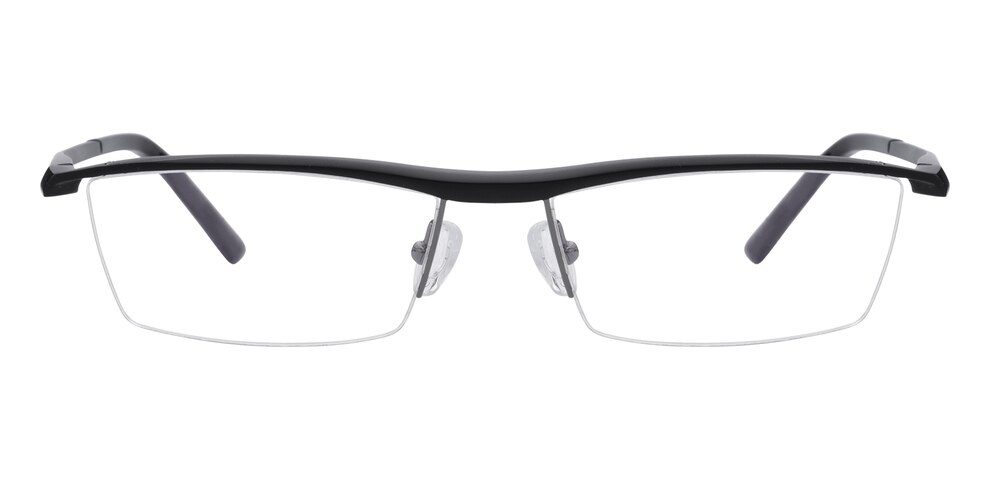 Roderick Black Rectangle Aluminum Eyeglasses