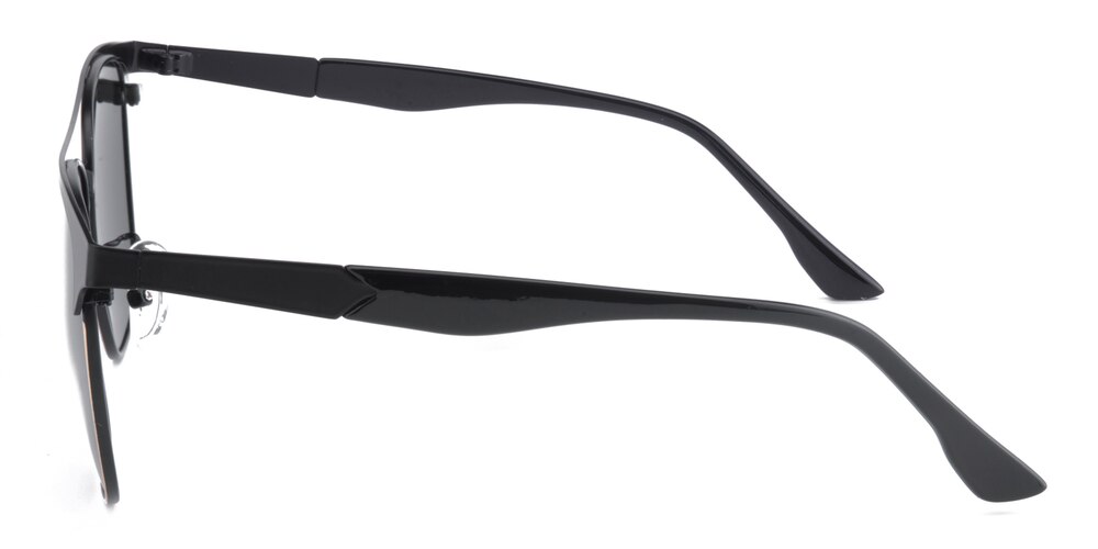 Abner Black Aviator Metal Sunglasses