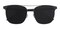 Abner Black Aviator Metal Sunglasses