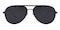 Sid Black Aviator Metal Sunglasses