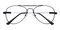 Osborn Black Aviator Metal Eyeglasses