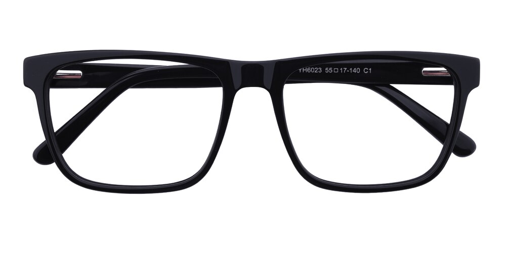 Levi Black Rectangle Acetate Eyeglasses