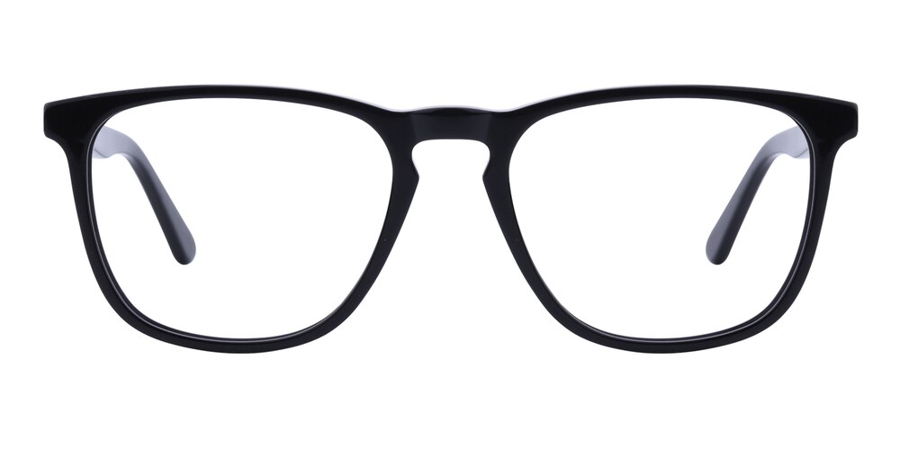 Lucien Black Rectangle Acetate Eyeglasses