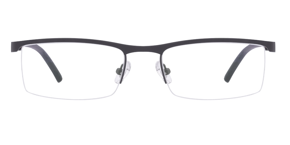 Luther Gray Rectangle Metal Eyeglasses