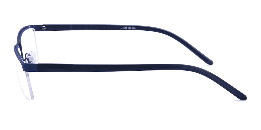 Luther Blue Rectangle Metal Eyeglasses