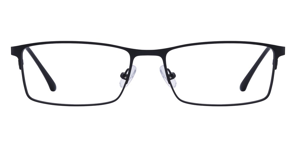 Lyndon Black Rectangle Metal Eyeglasses