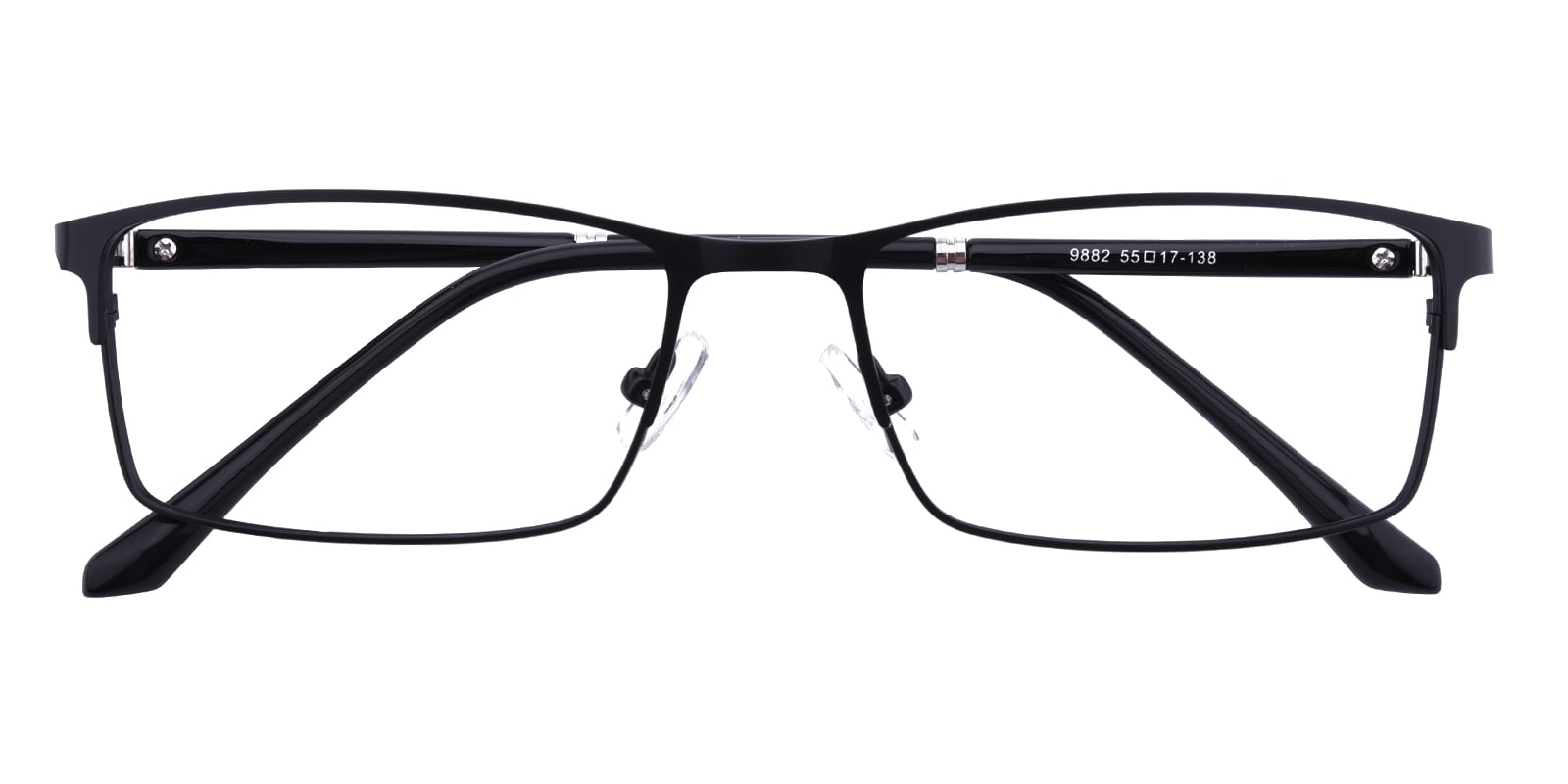 Rectangle Eyeglasses, Full Frame Black Metal - FM1286