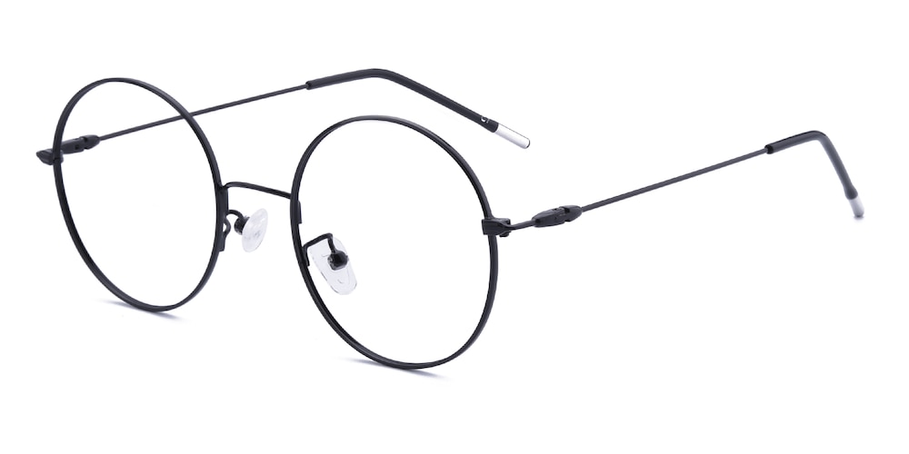 Moore Black Round Metal Eyeglasses