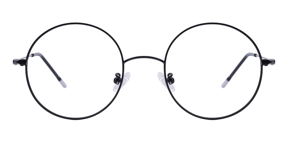 Moore Black Round Metal Eyeglasses