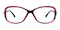 Nathan Burgundy Rectangle Plastic Eyeglasses