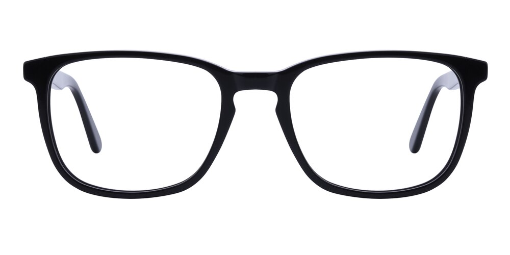 Lester Black Rectangle Acetate Eyeglasses
