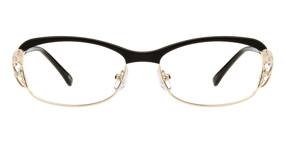 Norman Black Oval Acetate Eyeglasses