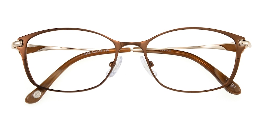 Shirley Brown Oval Titanium Eyeglasses