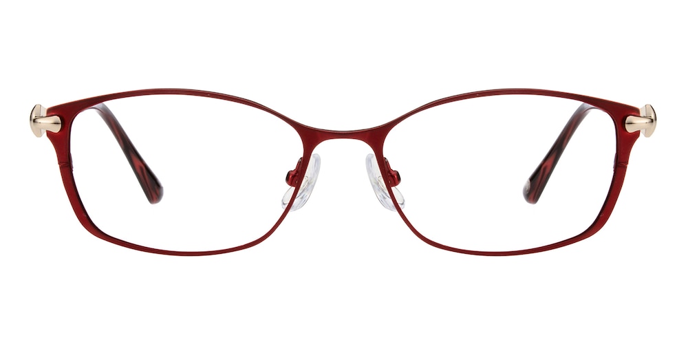 Shirley Red Oval Titanium Eyeglasses