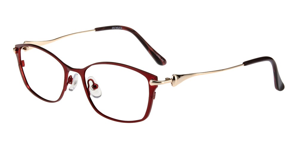 Shirley Red Oval Titanium Eyeglasses