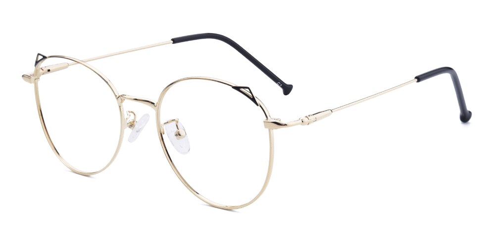Cronin Golden Cat Eye Metal Eyeglasses
