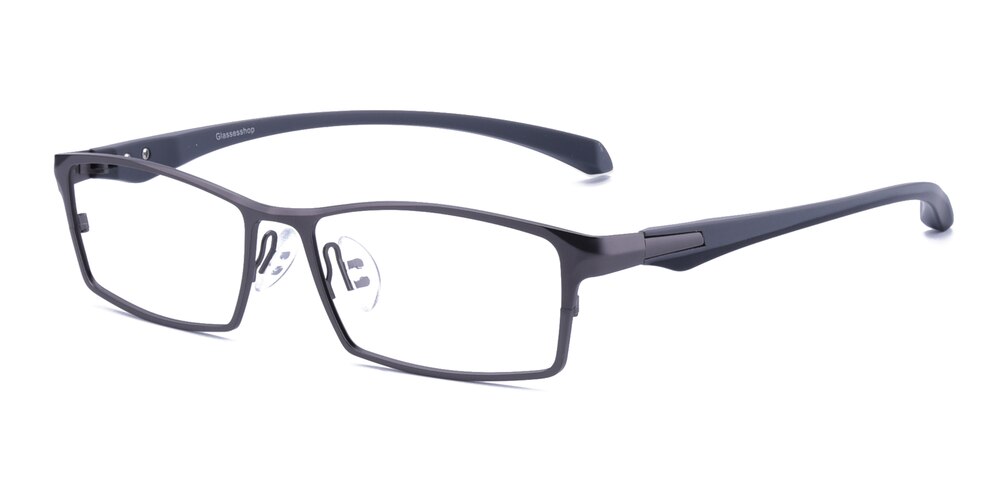 Payne Gunmetal Rectangle Metal Eyeglasses