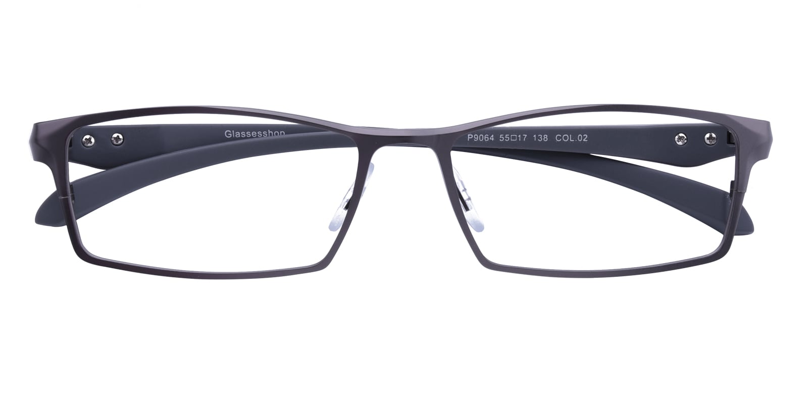 Rectangle Eyeglasses, Full Frame Gunmetal Metal - FM1297