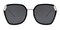 Adale Black Polygon Plastic Sunglasses