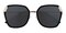 Adale Black Polygon Plastic Sunglasses