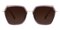Yves Brown Polygon Plastic Sunglasses
