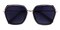 Yves Black Polygon Plastic Sunglasses