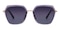 Yves Gray Polygon Plastic Sunglasses