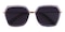 Yves Gray Polygon Plastic Sunglasses