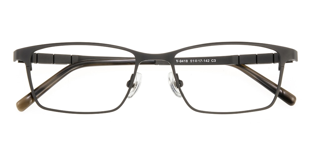 Abbott Gunmetal Rectangle Titanium Eyeglasses