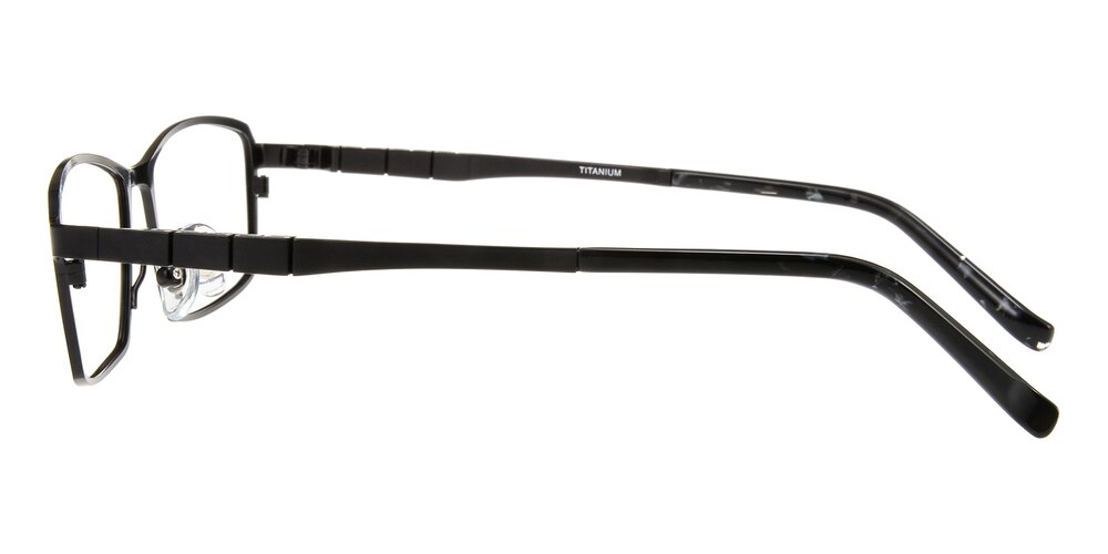 Abel Black Rectangle Titanium Eyeglasses