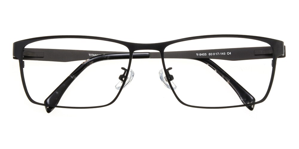 Adair Black Rectangle Titanium Eyeglasses